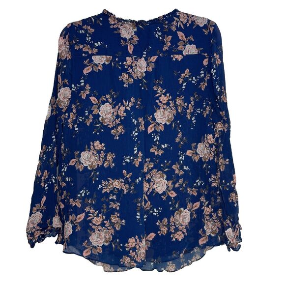 SUNDANCE Botanical Blouse Top Womens Sz L Silk Floral Crochet Lined - Picture 2 of 6